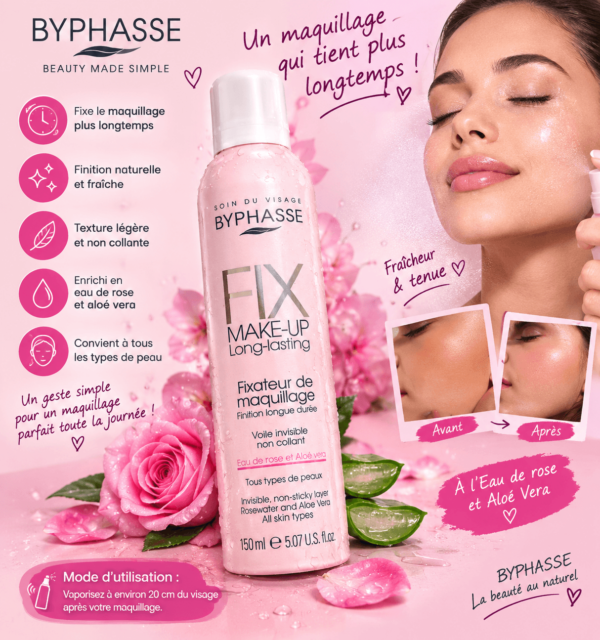 💗 Fixateur Maquillage BYPHASSE – Make-Up Long Lasting
